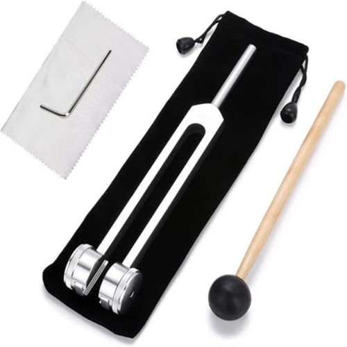 Bessy shop Diapasão, 128 Hz garfo de ajuste com um martelo de silicone que fornece uma resposta precisa à frequência e a bolsa de veludo macio contém ferramentas