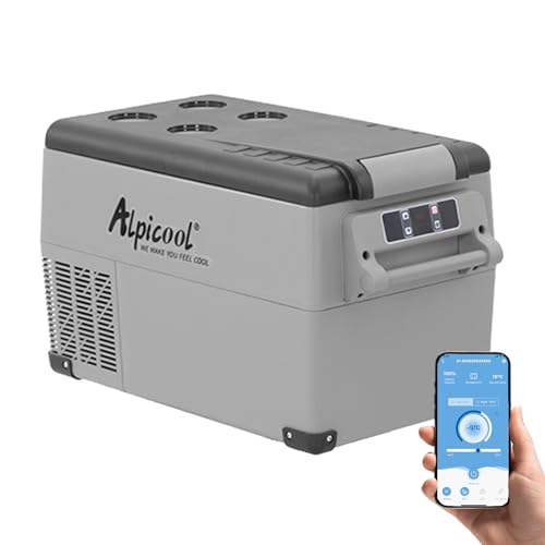 Alpicool CF35 35 litros frigorífico portátil elétrico frigorífico de carro 12 V 24 V mini frigorífico CA 220 V para casa, campismo, viagens, carro, 20 ºC a 20 ºC