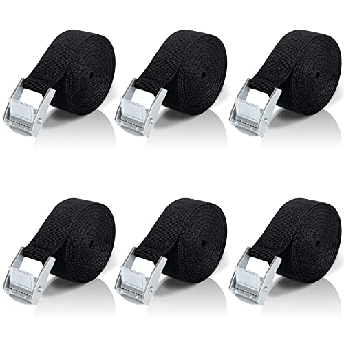 Cinto de fixação 2 m, 6 peças correias de fixação com correias tensoras de pressão, cinto com fivela para porta-bagagens de carro, porta-cicletas, surf, caiaque, motocicleta