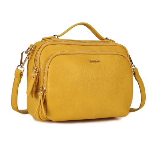Gladdon bolso de hombro de las mujeres, bolso de hombro con cremallera, bolso crossbody, bolso de cuero pequeño