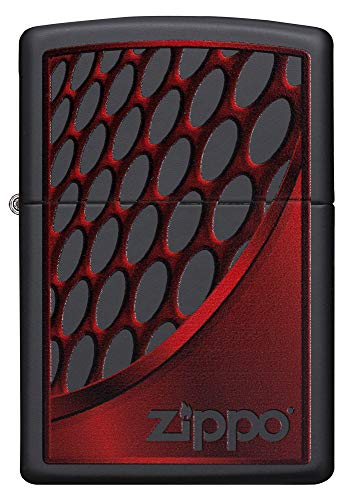 Zippo Red and Chrome Isqueiro de gasolina em vermelho e cromado, latão, aspeto de aço inoxidável, 1 x 6 x 6 cm