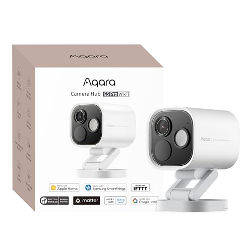 Aqara 4MP Câmara Hub G5 Pro WiFi, HomeKit Secure Video, router de borda Thread, câmara de vigilância 2,4/5 GHz Wi-Fi exterior, visão noturna cor, Thread/Zigbee, compatível com Alexa, G-G. Boogle, B