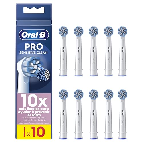 Oral-B Pro Sensitive Clean Peças sobresselentes para escova de dentes elétrica, conjunto de 10 cabeças, branco - originais