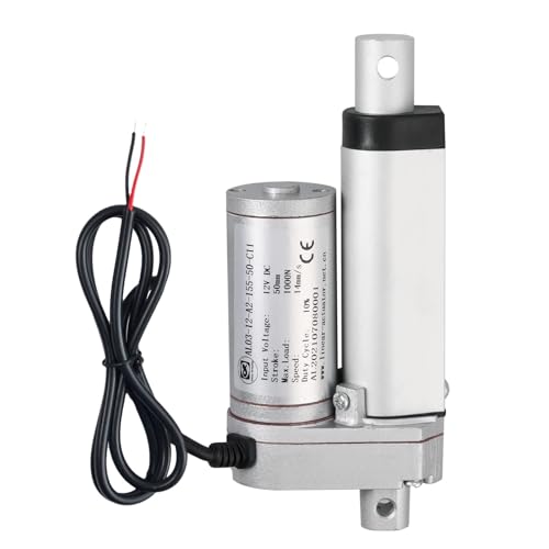 EYPINS 50 mm atuador linear motor, motor de atuador linear, 12 V, CC 1000N, para abrir de porta elétrica de carro RV, mesas elevadoras de TV, maca de massagem, camas elétricas, sofás elétricos