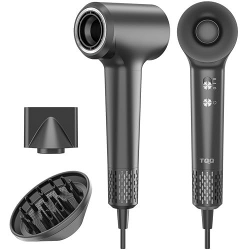 TQQ Secador de cabelo profissional, 200 milhões de iões negativos, motor sem escovas de 110 000 rpm, secador de cabelo de 57 dB, baixo nível de ruído para casa, viagens