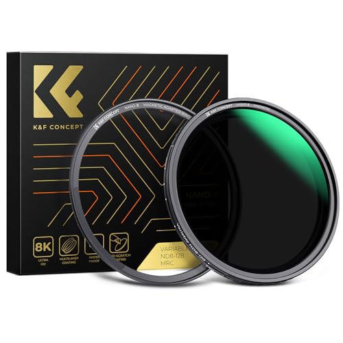 K&F Concept Nano-X 67 mm Magnético ND filtro variável ND8-ND128 (5 passos) com anel de adaptador magnético, filtro ND densidade neutra magnético com 28 camadas revestimento nano