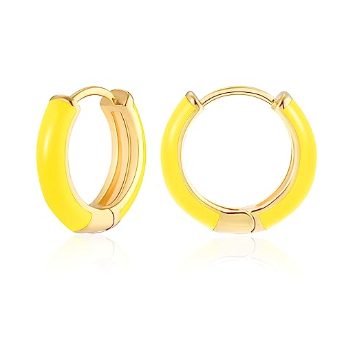 MESOVOR Brincos de argola de ouro pequenos para mulheres, brincos Huggie brancos prateados de ouro de 18 k | presentes de brincos hipoalergénicos para meninas