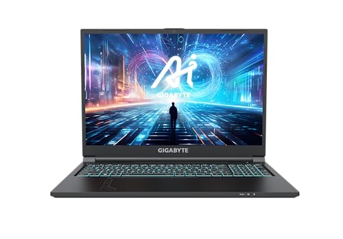 GIGABYTE Portátil Gaming G6 MF de 16,0 polegadas, 165Hz FHD, Intel Core i7-13700H, RTX 4050 GPU, 16 GB DDR5 4800 MHz, 512G SSD, FreeDOS, G6 MF-7222 ES893K D