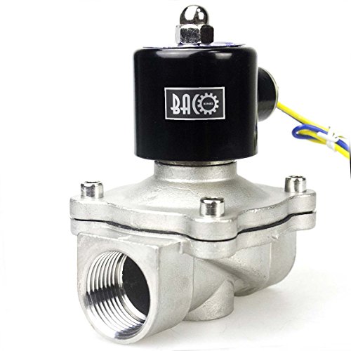 BACOENG AC220V Válvula solenóide elétrica de 1" aço inoxidável Solenoid Valve para água ar óleo NC