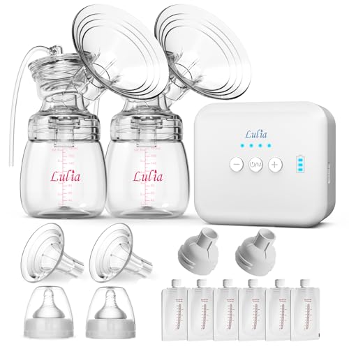 Lulia extrator de leite elétrico portátil, extrator de leite de sucção forte sem dor bomba de amamentação ultrasilenciosa recarregável sem BPA para viagens e casa