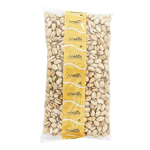 Meditts - Pistachos torrados 1 kg | Com concha e sem sal adicionado, sem glúten | origem Espanha, 100% natural, Snack saudável e nutritivo, rico em proteínas e fibra