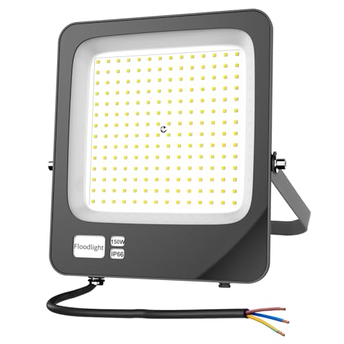 Focos LED para exterior, 150 W, Fosingut IP66, projetor LED para exterior, 6500 K branco frio super brilhante focos interior, luz de segurança Floodlight para jardim, garagem, pátio, traseiro, terraço