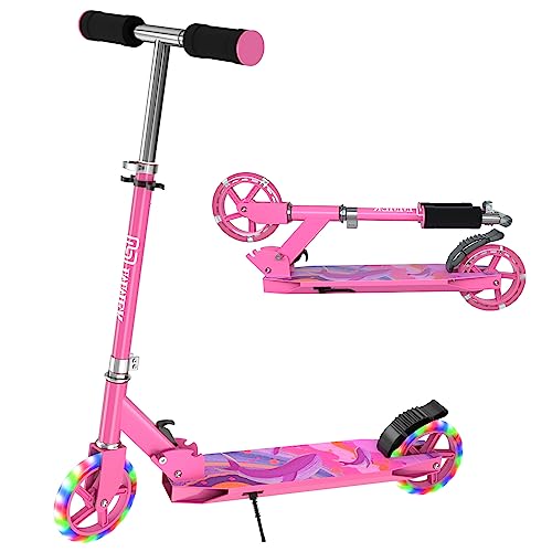 IMMEK Scooter para crianças de 2 rodas, skate dobrável para crianças, roda PU de flash LED, patinetes com altura ajustável, até 80 kg de peso máximo, adequado para meninas e meninos com mais de 4 anos
