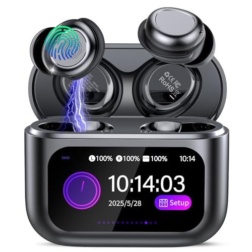 ZYHKON Auriculares sem fios, HiFi estéreo capacetes sem fios Bluetooth 5.4 com cancelamento de ruído Mic, impermeável IP7 auriculares dormir de lado