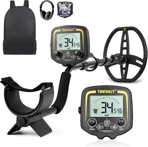 Hazlewolke Detector de metais profissional, com bobina e auriculares impermeáveis de 28 cm, detecção de profundidade máxima de 1,5 m no exterior, detetor de ouro, função de Pinpoint - TX850