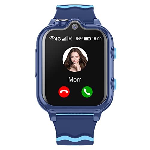 Relógio inteligente criança GPS e chamadas menina Smartwatch 4G WiFi vídeo chamada SOS 2 câmaras à prova d'água SMS despertador cronómetro modo classe rejeição chamada desconhecida música vídeo