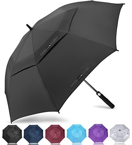 ZOMAKE Guarda-chuva de golfe grande resistente ao vento, resistente ao vento, 50/54/62/68/72 polegadas, guarda-chuva de golfe grande, toldo duplo ventilado para homens, guarda-chuva extra grande de