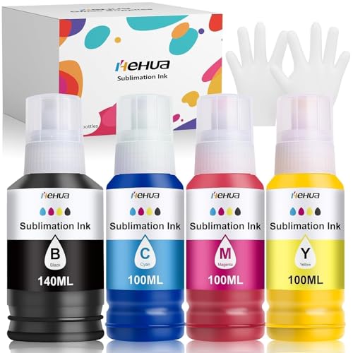 hehua 440 ml tinta de sublimação multipack compatível para Epson ET-2810 ET-2820 ET-2830 ET-2815 ET-4810 ET-2850 ET-2856 ET-2870 ET-4800 impressora para Transferência de C. alor t-shirts caneca copos