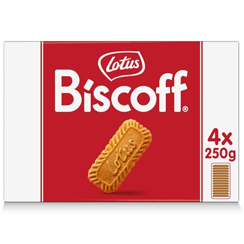 Lotus Biscoff Biscoff Biscoff | ingredientes de origem natural, vegano, sem corantes nem armas adicionados, 4 x 250 g, 1 kg