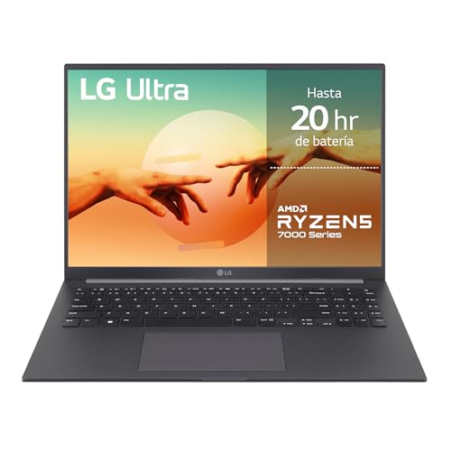 LG Ultra 16UD70R-G.AX59B Computador portátil, 16 polegadas, 16:10 IPS, sem sistema operacional, Ryzen R5, 16 GB RAM, 1TB SSD, 1,6 kg, até 20 Hr de automonomia, C. Cheiro cinzento carro bón