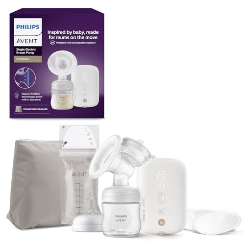 Philips Avent extrator de leite elétrico simples, potência hospitalar, motor recarregável e silencioso para uma experiência discreta em qualquer lugar, mala de viagem, modelo SCF396/31