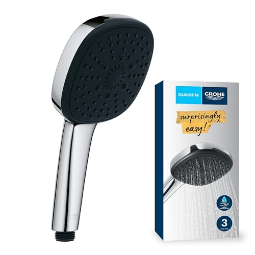 Grohe Vitalio Comfort 110 Teleduche, economia de água, 3 tipos de jato, sistema anticalcário, padrão de jato ideal, crómio 26092001