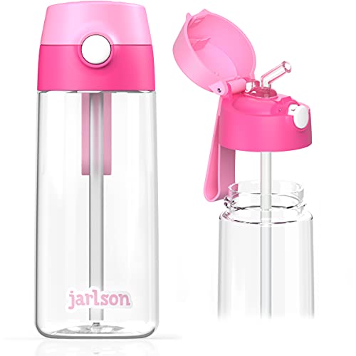 Jarlson Garrafa de água infantil, crianças EMI, garrafas de água de 500 ml para crianças, sem BPA, com palha, para a escola e desportos - feito de plástico