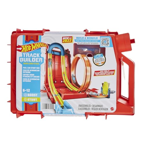 Hot Wheels Track Builder Caixa de lata de gasolina conjunto de faixas para carros de brinquedo (Mattel HDX78)