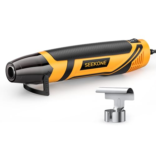 SEEKONE Mini pistola de ar quente 2 temperaturas 260 °C/450 °C, 350 W pistola de calor portátil aquecimento rápido com proteção contra sobrecargas, bicos refletores, para aguarela secar