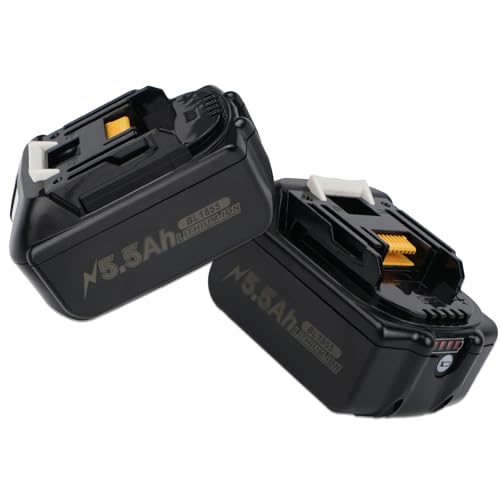2 baterias de substituição de 5,5 Ah para baterias Makita de 18 V, compatível com BL1860 BL1860B BL1850 BL1850B BL1840 BL1840B BL1830 BL1830B BL1815 BL1825 BL184 BL184444444444 BL1844444 5