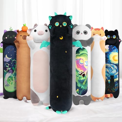 Mewaii - Almofada de peluche para animais (70 cm, gato preto)
