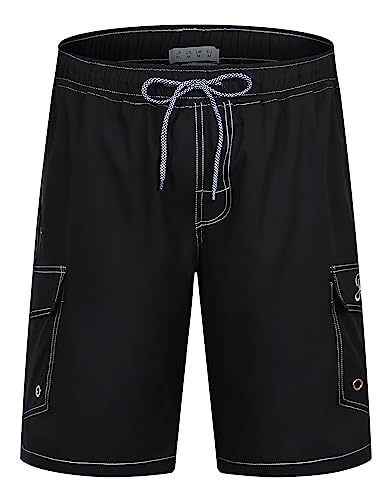 APTRO Calções de banho para homem curto roupa para homem secagem rápida natação surf com forro havaiano férias tamanhos grandes