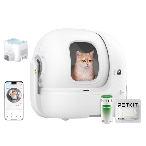 PETKIT PUROBOT MAX Pro Areneiro gatos auto-limpável, câmara AI, areia auto-limpeza para gatos, 2,4 G e 5 G WiFi, App Controlo, rastreamento sanitário, eliminação de odores, 76 L, para vários gatos