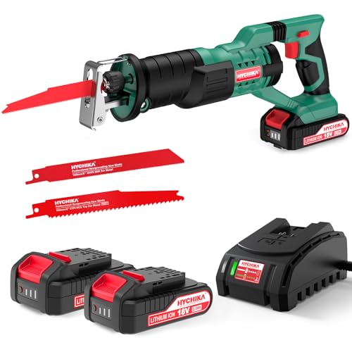 HYCHIKA Serra Sabre 18 V, folhas de serra sabre de 32 peças para corte de madeira, de metal, com estojo organizador