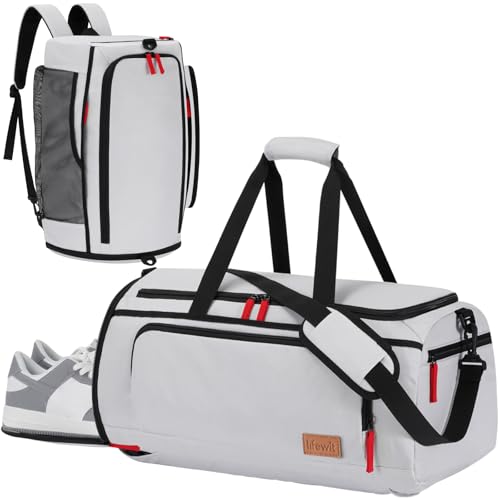 Lifewit Saco desportivo grande com compartimento para sapatos, Cinza Prata, Moderno