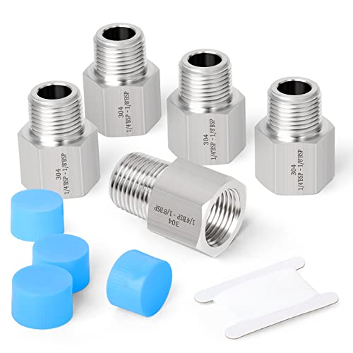 ERGAOBOY 2 unidades 1/4" fêmea BSP x 1/8" macho BSP rosca forjada aço inoxidável redutor conector hexagonal SUS 304 acessórios de tubulação