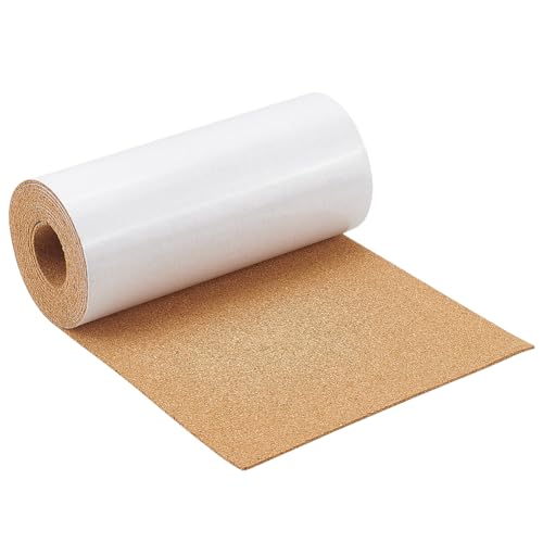 BENECREAT Rolo de cortiça autocolante 250 x 20 cm, placas de cortiça autocolantes resistentes de 2 mm de espessura, bases para copos folhas de cortiça para quadros de anúncios, tabela de anúncios