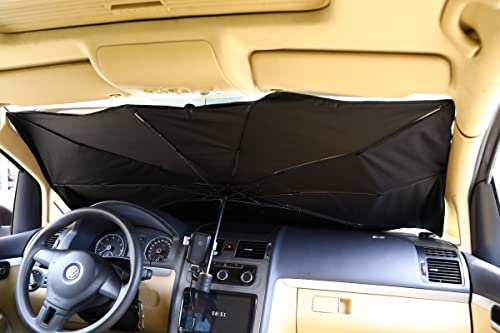 Para-sol para para-brisas do carro, guarda-sol para interior do carro, todo-o-terreno, camião, design patenteado, 140 x 79 cm, para carro médio / grande