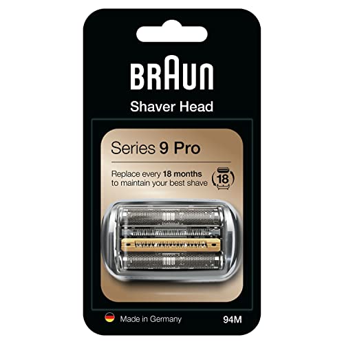 Braun Série 9 Pro cabeça de substituição 94 m original para máquina de barbear elétrica para homem, compatível com máquinas de barbear série 9, fabricado na Alemanha, prata