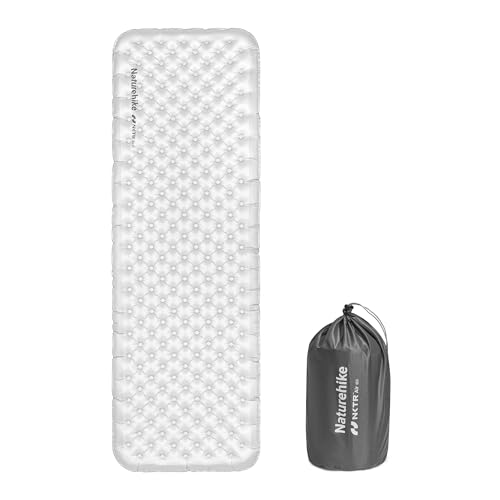 Naturehike Tapete térmico de 6,5 R para acampar com paredes laterais, 4 estações, 10 cm de espessura, ultraleve, auto-insuflável, durável, com bolsa insuflável