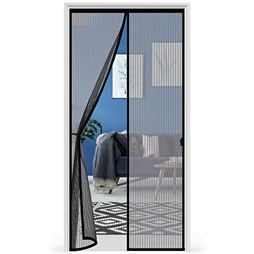 Mosquiteira magnética, 80 x 210 cm, Edonkvi Exterior com fecho automático, cortina anti-mosquitos com íman sem perfuração, para portas de pátio e varandas