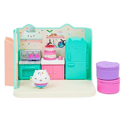 A casa de bonecas de GABBY - a cozinha de MUFFIN de GABBY'S DOLLHOUSE com 1 figura, 3 acessórios, 2 caixa surpresa e 3 móveis - 6062035 - brinquedos meninas 3 anos +