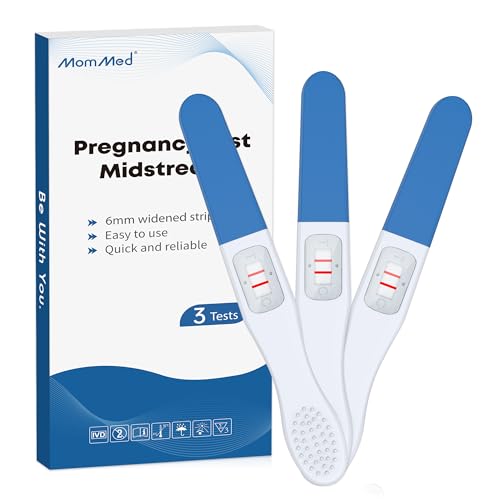 MOMMED Teste de gravidez, 3 unidades de testes de gravidez embrulhados individualmente, teste HCG, teste de pré-nancy resultados em 1 minuto mais rápido