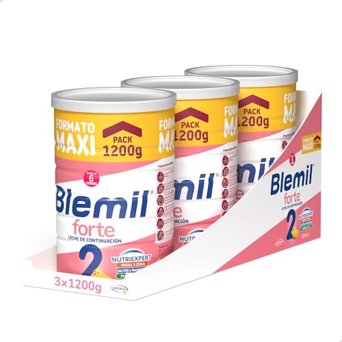 Blemil 2 Forte 3 PACK | 3 frascos de 1200 g, leite de continuação em pó para bebé a partir dos 6 meses - Amazon Exclusive