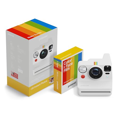 Polaroid - Now Gen 3 - Câmara instantânea com conexão Bluetooth - Pacote de câmara + película colorida (16 fotos) branco (6563)