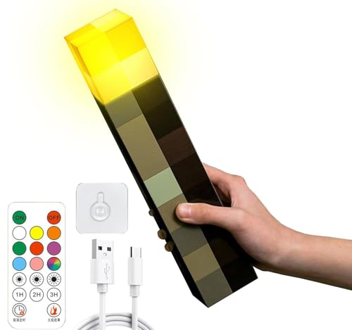 HLMNAKE Lanterna de parede com controlo remoto, cria um efeito de fogo com luzes e sons, 3 níveis de brilho, 8 cores e temporizador, presente para amantes de jogos e crianças