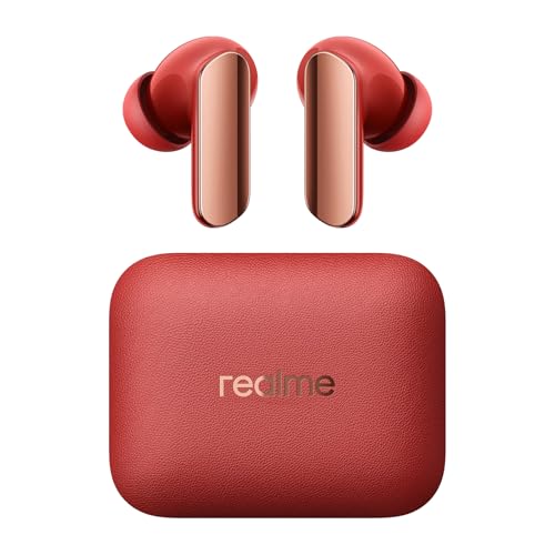 realme Buds Air 7 Pro Auriculares sem fios, 6 microfones com redução de ruído para 53 dB, tempo de reprodução de 48 horas Bluetooth 5,4 impermeável IP55 auriculares Bluetooth, vermelho