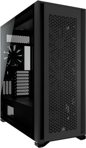 Corsair 7000D AIRFLOW Chassis para PC ATX Full-Tower, painel frontal com fluxo de ar elevado, três ventiladores de 140 mm incluídos com repetidor PWM, espaço interior, preto
