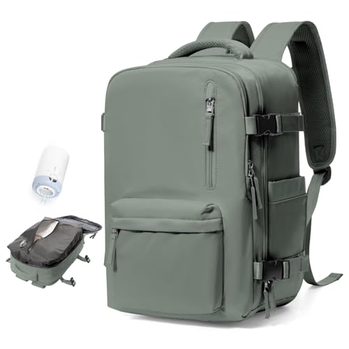 BJLFS Mochila viagem cabine avião 40 x 20 x 25 a vácuo bagagem de mão de grande capacidade com sistema de vácuo mochila de viagem portátil impermeável para homem e mulher com sistema de compressão