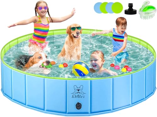 Piscina dobrável para cães, antiderrapante banheira para animais de estimação, portátil banheira para crianças natação piscina para animais de estimação cães piscina de bolas para bebé criança redonda